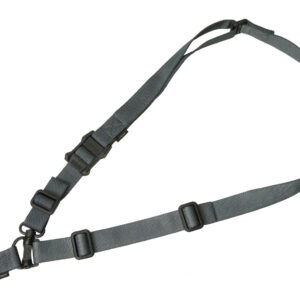 Magpul MAG518-GRY MS4 Sling GEN2 made of Stealth Gray Nylon Webbing with 1.25" W, Adjustable One-Two Point Design & 2 QD Push Button Swivels for AR-Platforms