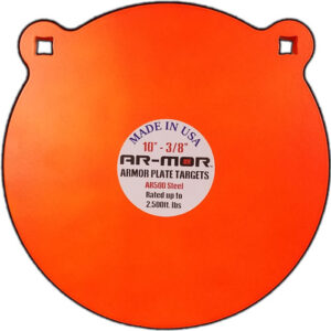 AR-MOR 10" AR500 STEEL GONG - 3/8" THICK STEEL ORANGE ROUND
