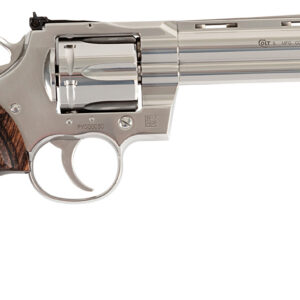 Colt Python .38 Special/.357 Magnum 6" Stainless Steel Target Revolver with Walnut Grip and Medallion 098289003270