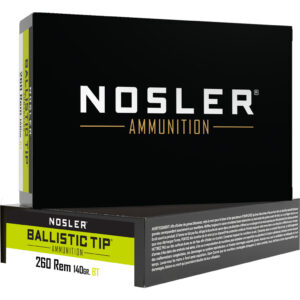 Nosler Ballistic Tip Rifle Ammunition - .260 Remington, 140 Grain, 20 Rounds 054041610278