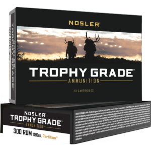 Nosler Trophy Grade 300 RUM Rifle Ammunition - 180 Grain Partition Soft Point - 20 Rounds 054041600668