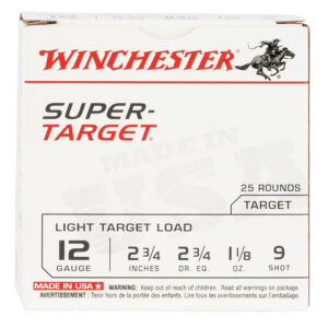 ** Winchester Super-Target Light Target Loads Gauge, 2.75", 1 1/8 oz, #9 Shot Rounds per Box ** 020892025424