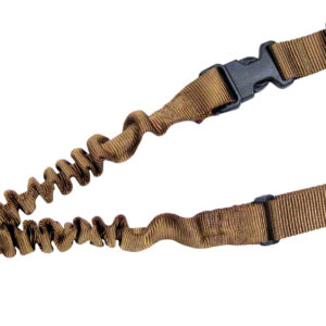 Tacshield T6010CY Shock Sling made of Coyote Webbing with Double QRB & Single-Point Design for Rifle/Shotgun