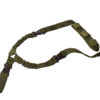 Rukx Gear ATICT1PSG Tactical Single Point Sling 1.25" Wide Adjustable Bungee made of Green Nylon with Foam Padding & Side Release Buckles