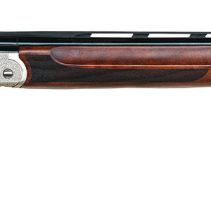 Mossberg Gold Reserve 12 Gauge Shotgun - 30" Barrel, 2 Rounds, 3" Chamber, Polished Silver with Scroll & Inlay Engraving, Satin Black Walnut Fixed Stock, Right Hand, Full Size, Includes 5 Extended Sport Set Chokes 884110754745