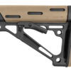 Hogue 15340 OverMolded Collapsible Buttstock made of Synthetic Material with Black Finish & Flat Dark Earth OverMolded Rubber for AR-15, M16, M4 with Mil-Spec Buffer Tube (Tube Not Included)