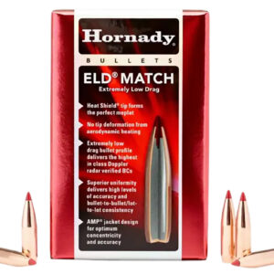 Hornady 2561 ELD Match  25 Cal .257 134 gr Extremely Low Drag Match 100 Per Box/ 15 Case