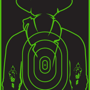 TruGlo TG16A12B Tru-See Gunslinger Target Self-Adhesive Heavy Paper Black/Green 12"x18" Cowboy 12 Pack