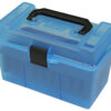 MTM Case-Gard H50RL24 Deluxe 50rd Ammo Box in clear blue