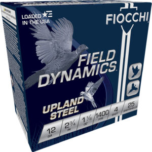 ** Fiocchi 12HVST4 Field Dynamics Upland Steel Shotshells Gauge, 2.75", 1 1/8 oz, #4 Shot Rounds per Box, 10 Boxes per Case ** 762344713175