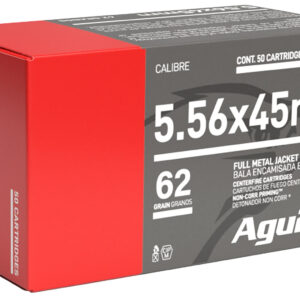 Aguila 5.56x45mm NATO 62gr FMJBT Rifle Ammo - 50 Rounds 640420003245