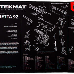 TekMat TEKR20BER92 Beretta 92 Ultra 20 Cleaning Mat Black/White Rubber 15" x 20"
