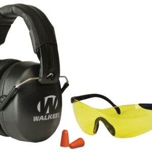 Walker's GWPFM3GFP EXT Range Shooting Muff Combo Kit Includes Foam Ear Plugs, 31 db Over the Head Shooting Muff, Sport Glasses w/Polycarbonate Lens