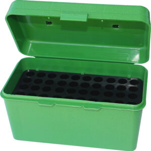 MTM Case-Gard Deluxe 50rd Ammo Box in Green with Round Handle