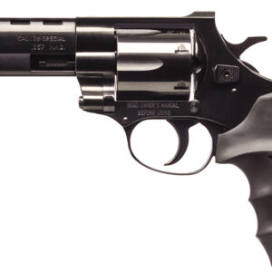 Weihrauch Windicator .357 Mag Handgun - 6-Round, 4" Blued Steel Barrel, Compact Frame, Exposed Hammer, Ramp Front/Fixed Rear Sights, Finger Grooved Black Rubber Grip 741566103612