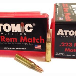 Atomic .223 Remington 77 Grain Match BTHP - 50 Rounds per Box, 10 Boxes per Case 858767004270