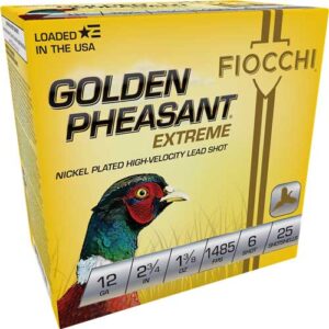 ** Fiocchi Golden Pheasant 12GA Shotgun Shells" | 1/8 oz #6 | 25 Rounds per Box, 10 Boxes per Case ** 762344703879