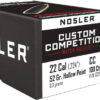 NOSLER BULLETS 22 CAL .224 - 52GR HP-BT CUSTOM COMP. 100CT