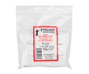 PRO-SHOT PATCH .22-.270CAL SQ 500 CT