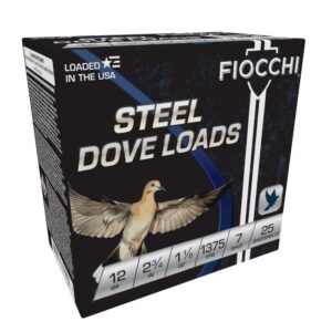 ** Fiocchi Steel Target Shotshellsga 2/4" 1/8oz 1375fps #7 (25 Rounds) ** 762344711591