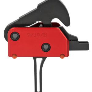 Patriot Ordnance Factory 01510 Drop-In  Two-Stage Curved Trigger with 3.50 lbs Draw Weight & Black/Red Finish for AR-Platform