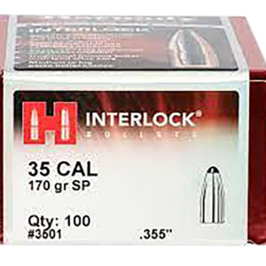 Hornady 3501 InterLock  35 Cal .355 170 gr Spire Point 100 Per Box/ 15 Case