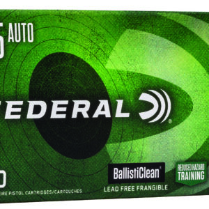 ** Federal BallistiClean Reduced Hazard Training 45 ACP 155 Grain Lead-Free Frangible Ammunition - 50 Rounds per Box, 20 Boxes per Case

** 029465098193