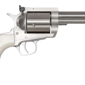 Magnum Research BFR .44 Rem Mag 6-Shot Revolver with 5" Brushed Stainless Barrel and White Polymer Grip, Hammer Safety, Exposed Hammer UPC 761226090069