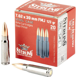 Sterling 7.62x39mm 123gr Full Metal Jacket Ammunition - 20 Rounds per Box, 50 Boxes per Case 8698779967284
