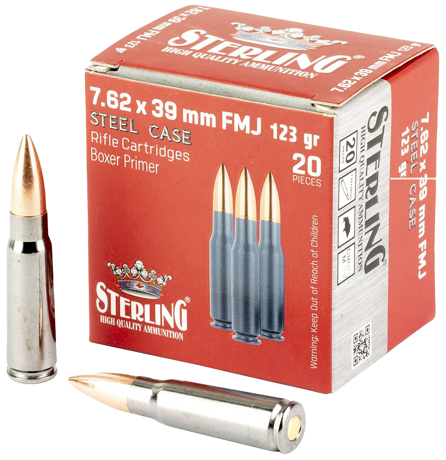 Sterling 7.62x39mm 123gr FMJ Ammo – 20 Rounds