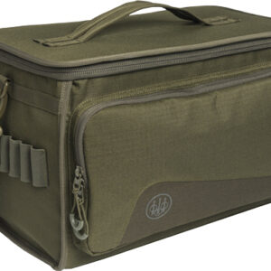 Beretta Gamekeeper EVO Ammo Bag in Moss/Brown, holds 10 boxes, adjustable strap