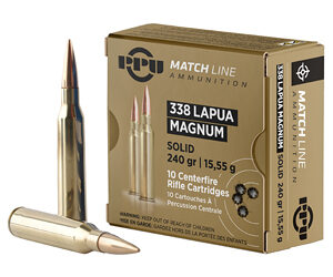 PPU .338 Lapua Magnum Match 240 Grain Ammunition - 10 Pack 8605003812159