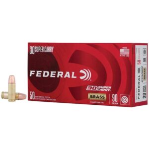 Federal Champion Training Handgun Ammunition 30 Super Carry 90 gr FMJ 1300 fps 50/ct 604544688252