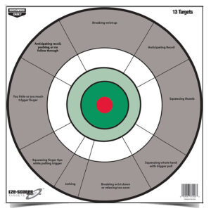 Birchwood Casey 37245 EZE-Scorer  12" Bullseye Paper Hanging Gray/White 13 Per Pkg