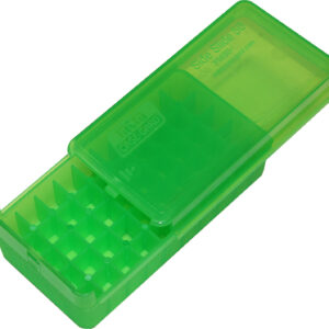 MTM Case-Gard P50SS Side-Slide Ammo Box for 50rd pistols in clear green plastic