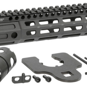 Midwest Industries MINF925 Night Fighter  9.25" M-LOK Black Hardcoat Anodized Aluminum Includes Barrel Wrench, Nut, & 5 Slot Rail