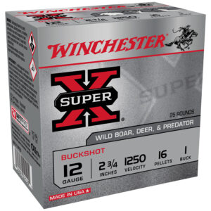 ** Winchester Super X 12 Gauge 2.75" 1 Buckshot Pellets, 25 Rounds per Box (Value Pack) ** 020892025301