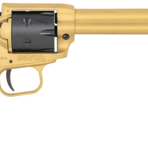 Heritage Manufacturing Rough Rider RR22S6 .22 LR Revolver - 6.5" Gold Cerakote Barrel, Black Satin Cylinder, Gold Cerakote Frame, Black Polymer Grips with Accents 727962707876