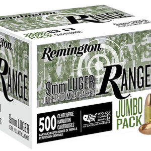 ** Remington 9mm Luger Full Metal Jacket Jumbo Pack - 500 Rounds of 115 Grain Range Ammunition

** 10047700277797
