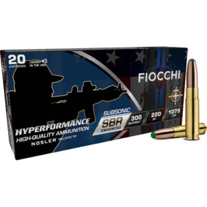 Fiocchi Hyperformance SBR Enhanced 300 Blackout Rifle Ammo - 220 Grain BT - 20 Rounds 762344866055