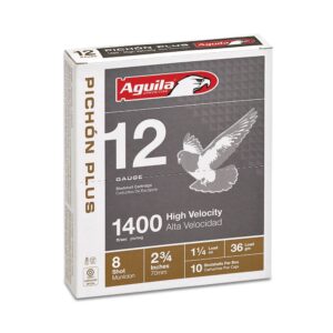 ** Aguila Pichón Plus 12ga Birdshot Shells - #8 Shot | 1.25oz | 1400 fps | 10-Round Box ** 640420002194