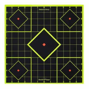 Birchwood Casey 34105 Shoot-N-C Reactive Target Self-Adhesive Paper Black/Yellow 8" 5-Diamond 6 Pack