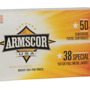 ** Armscor USA .38 Special 158gr Full Metal Jacket Ammo - 50 Rounds per Box, 20 Boxes per Case

** 812285020044