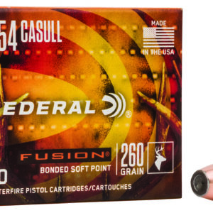 ** Federal Fusion Handgun .454 Casull 260gr Soft Point Ammo - 20 Rounds per Box, 10 Boxes per Case

** 029465098407