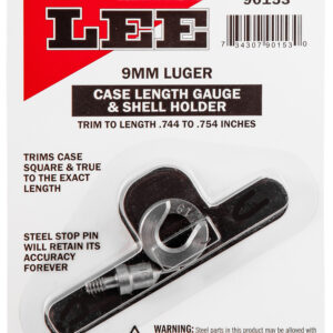 Lee Precision 90153 Case Length Gauge  9mm Luger Steel Works With Cutter/Lock Stud Includes Shell Holder