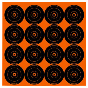 Birchwood Casey 36348 Big Burst Revealing Target Self-Adhesive Paper Black/Orange 3" Bullseye 48 Pack