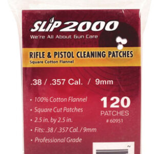 SLIP 2000 CLEANING PATCHES - 2.5"SQ .38/357/40/9mm 120-PACK