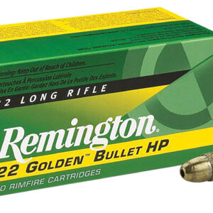 Per Round – ** Remington Golden Bullet .22LR Rimfire Ammo - 36gr Plated Hollow Point (50 Rounds per Box, 100 Boxes per Case)

** 047700000701