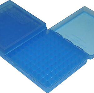 MTM Clear Blue Ammo Box for 9mm Luger/380ACP - 200 Rounds 026057128245