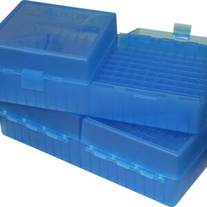 MTM Small Rifle Ammo Box - 200 Rounds Flip Top - Blue 026057238241